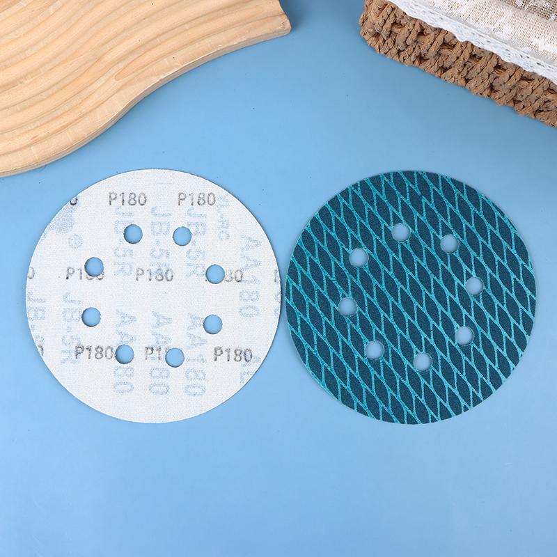10Pcs Of 5-Inch 8-Hole Diamond-Shaped Sanding Discs With Adhesive Backing, Available In Grits 60-400 For Woodworking