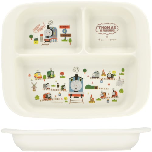Skater Baby Lunch Plate, Antibacterial Plastic, 470ml, Children's Dishware, Thomas the Tank Engine x Tsumupapa Design, XP7AG-A