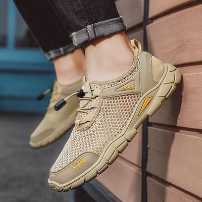 Men’s Moccasins Driving Shoes Flats Casual Slip On Summer Breathable Grey Plus Size Outdoor Walking Shoes