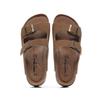 Leather Classic Adjustable Double Strap with Cushioned Footbed for Summer Cork Slides