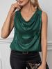  V-Neck Sequin Loose Pullover Tube Top - Sexy Fashion Short Vest for Women