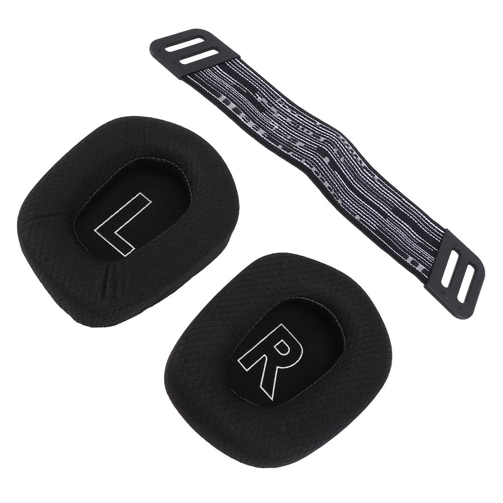 Headset Ear Pads Breathable Mesh High Density Memory Foam Ear Cushions with Headband Straps for G733 Wireless G335