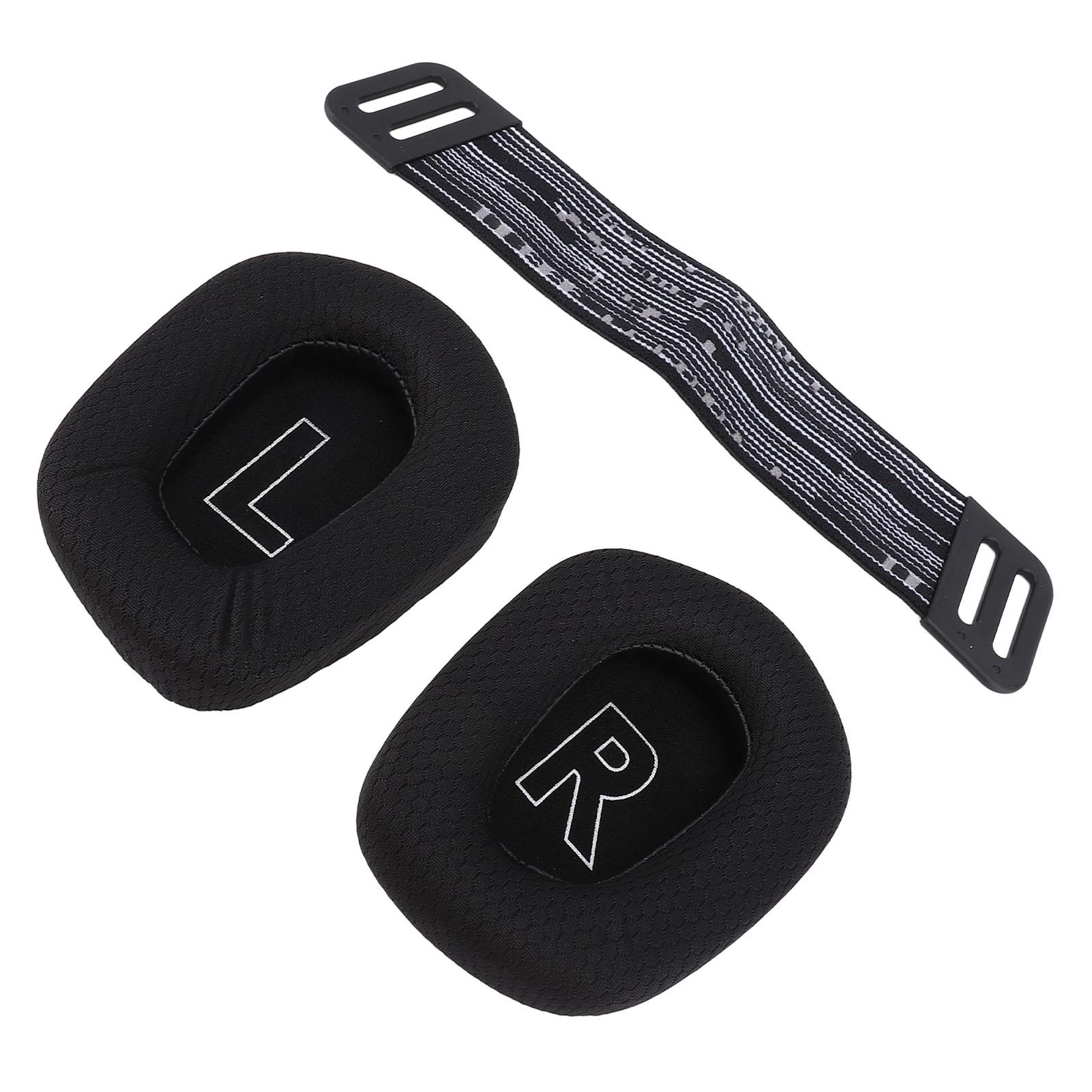 

Амбушюры для гарнитуры с дышащей сеткой и пеной высокой плотности с эффектом памяти, с ремешками на оголовье для чёрный