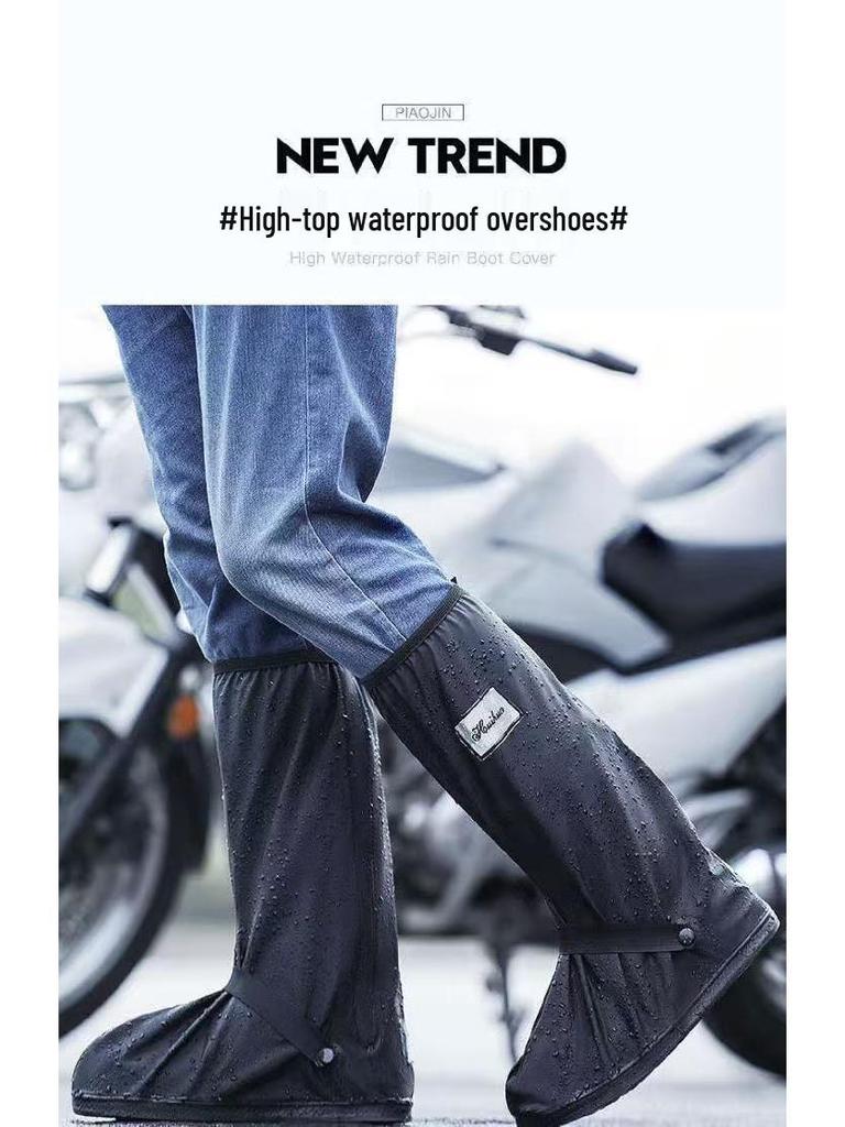 Bardzo grube, wodoodporne ochraniacze na buty deszczowe typu high-top dla dorosłych – przenośne, piaskoodporne i wodoodporne