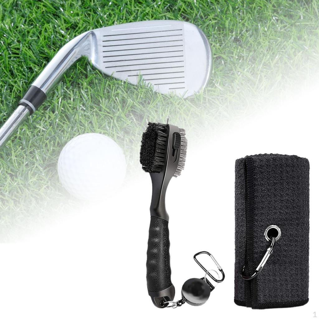 Golf Cleaning Brush Towel Comfortable Golfer Gifts Club Kit Groove Cleaner for