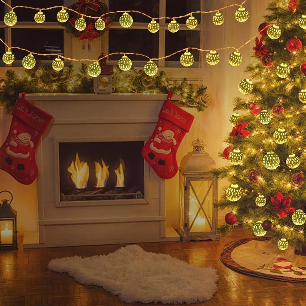 Metal Ball Light for Decoration - 3.8 Meter, Moroccan Ball Light, Led Light for Home Decoration, String Light for Decoration