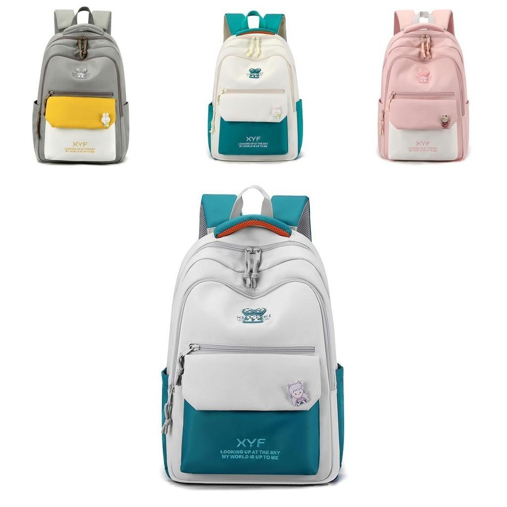 Stylish Color Block Backpack For Men And Women Perfect For Casual School And Travel Use