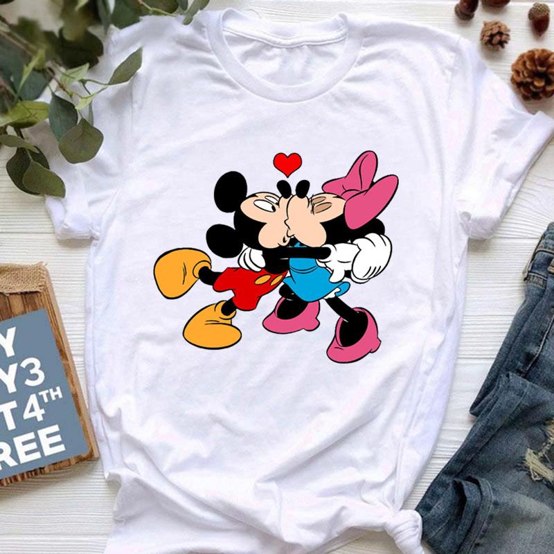 Cool Summer Mickey Minnie Mouse Unisexs Short Sleeve TShirt Short Sleeve Fun Fashion Street Style Unisexs Top