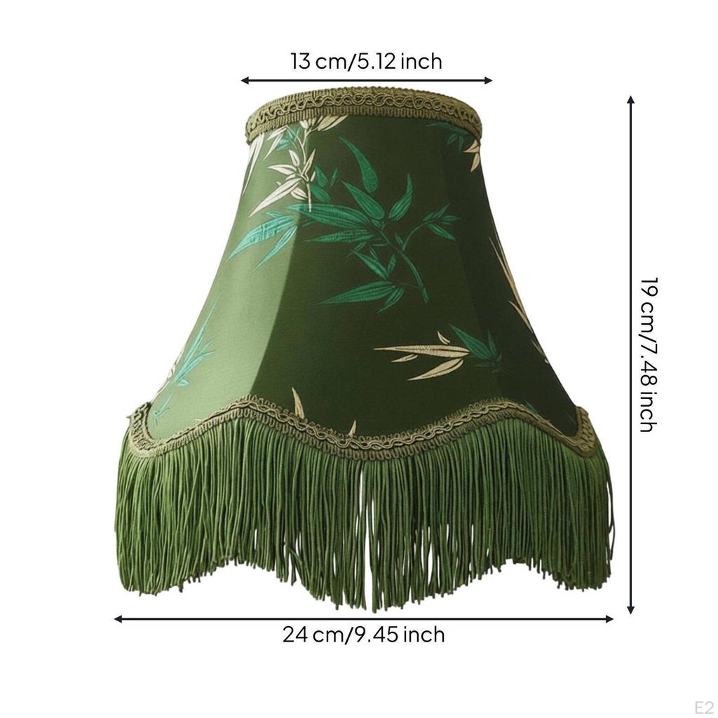 European Design Table Lampshade Vintage Allure Textile with Fringe Handmade Fringed Velvet