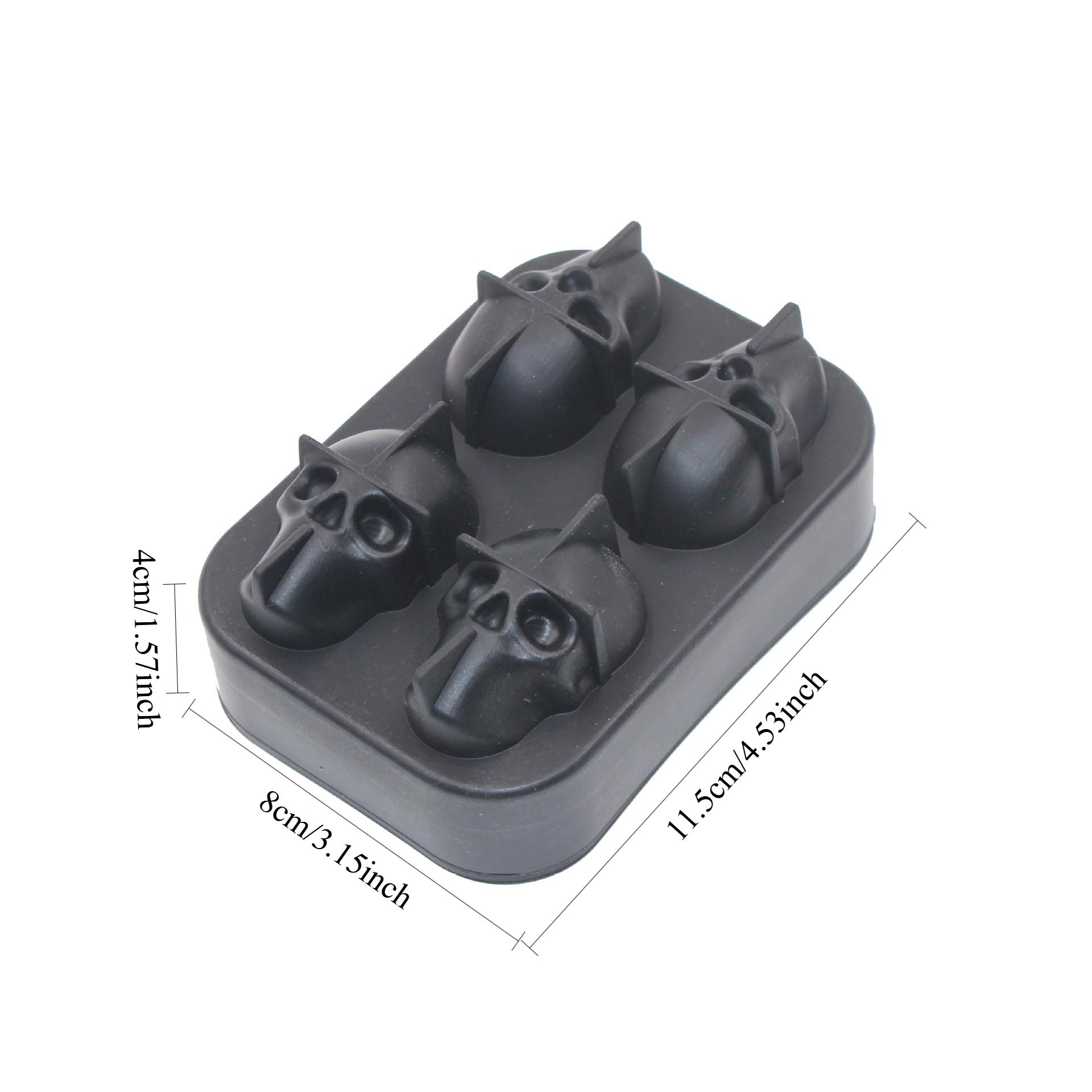 Skull Ice Ball Mold BPA Free Silicone 3D Flexible Ice Cube Trays DIY Freezer Maker Halloween Horror Skull Head Ice Cube Cocktail