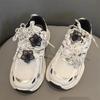 1PCS Crystal Flower Black White Color Fairy Bow Shoe Laces Buckle  Ballet Lace Pearl Shoes Charm Buckle Shoelaces Decoration