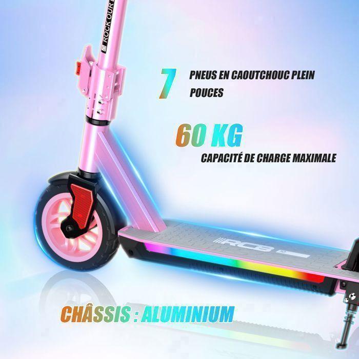 RCB R12 PRO Pink Electric Scooter – 220W – 3 Speeds – 7” – Colorful LEDs – Digital Display – 15KM – Perfect Gift