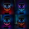 Cold Light Halloween Mask Ghost Dance Led Luminous Black V Mask Masquerade Party Bar Mask Blood Horror Thriller Ghost Face Props