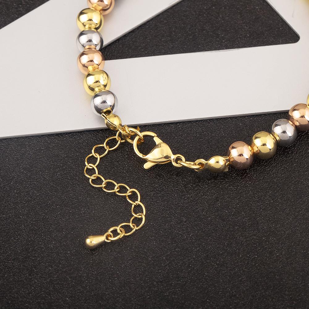 AIBEF Classic Simple Copper Round Bead Bracelet Gold/Silver/Rose Color Women Adjustable Bangle Jewelry Accessories Birthday Gift