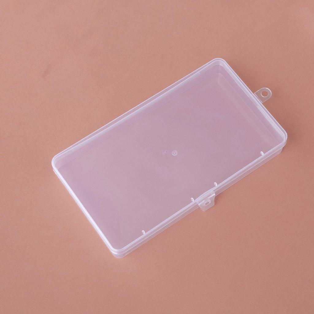17.4cm Rectangular Transparent Plastic Storage Box with Lid for Cosmetics, Mobile Phones, and Hardware Accessories.