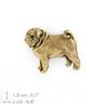 Mops - Hunde-Brosche in dekorativer Schatulle, eleganter vergoldeter Anstecker, Jacken-Pin der Marke Art-Dog