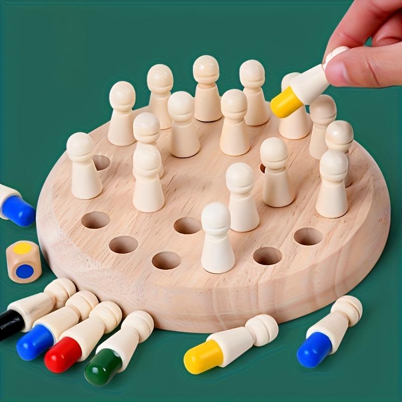 Wooden Color Memory Board Game Concentration Parent Interactive Fun Educational Toy Suitable for Teens and Adults Intermediate Skill Level Matching
