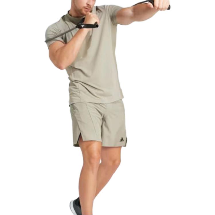 adidas Designed for Training Workout Tee Silver Pebble Men Streetwear IS3817
