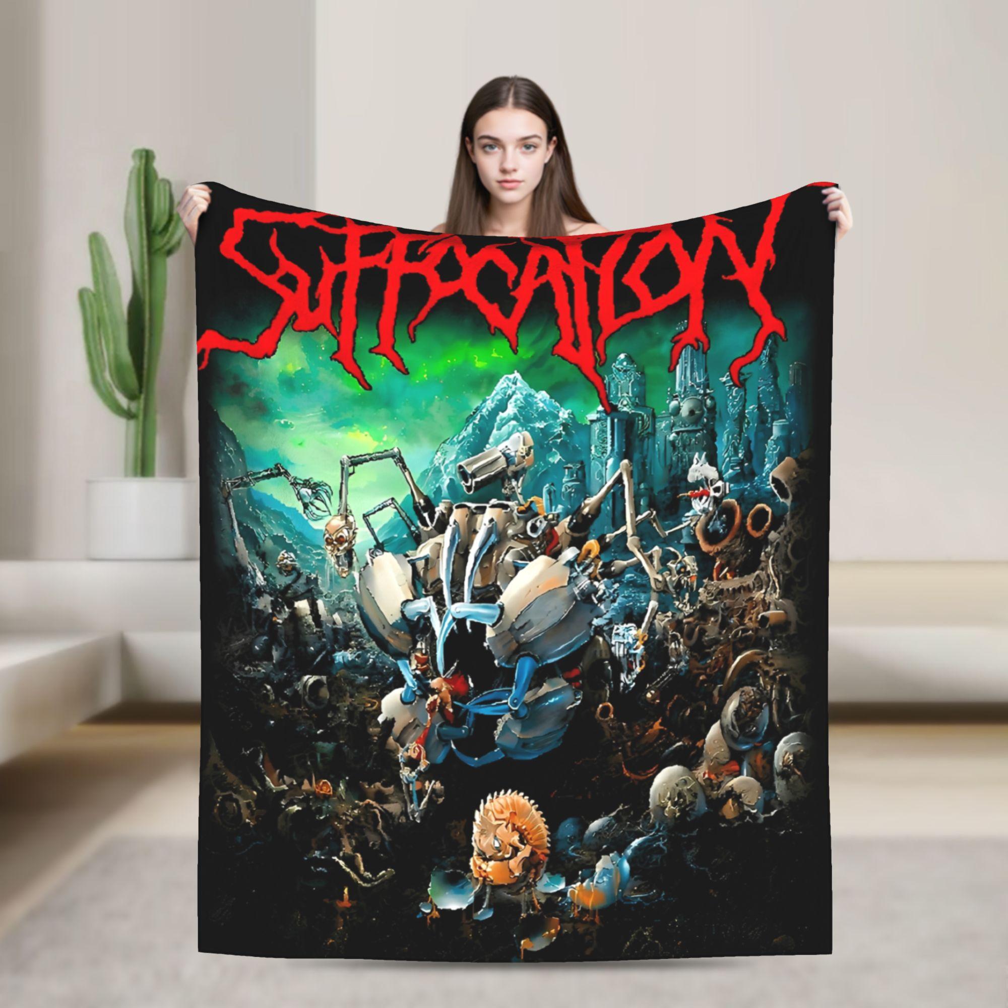 Suffocations Band Flannel Blanket  Soft Throw Blanket for Couch Bed Camping Aesthetic Bedspread Sofa Bed Cover 75X95CM