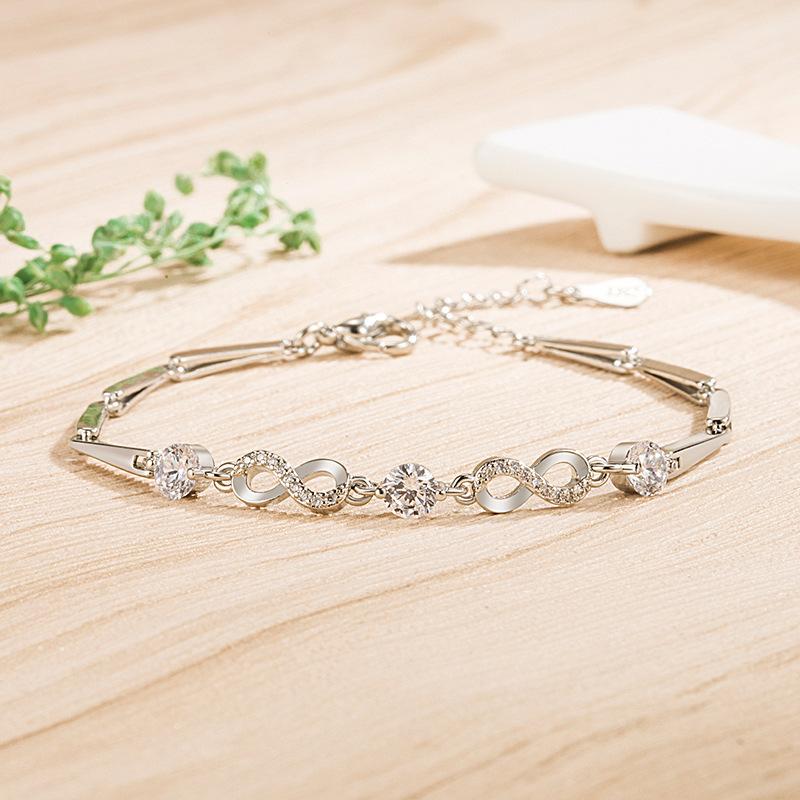 Lindon Zircon Bracelet Jewelry Geometric Bead Chain Link Bracelets Fashion Fine Wedding Gift for Girlfriend Women