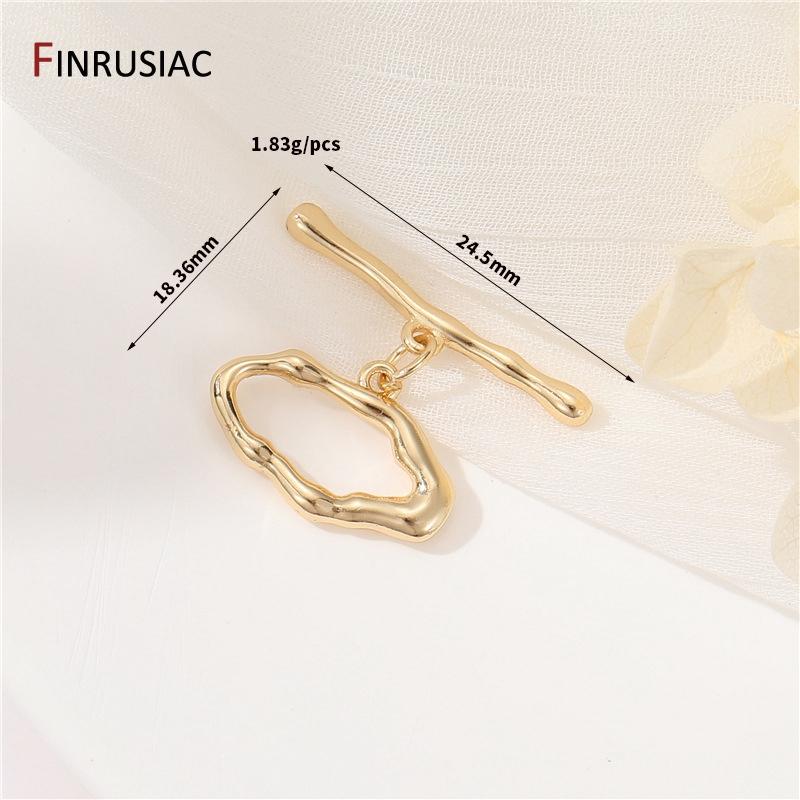 

14K Gold Plated Brass Irregular OT Clasps For DIY Jewelry Making Toggle Clasps Necklace Bracelet Making Jewelry Accessories 2 Sets