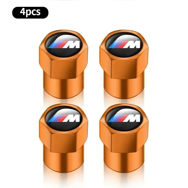 Conjunto de 4 tampas de válvula de ar de metal para pneus de carros BMW M M3 M5 F10 F30 F20 E28 E30 E34 E36 E39 E46 E91 Performance X1 X2 X5