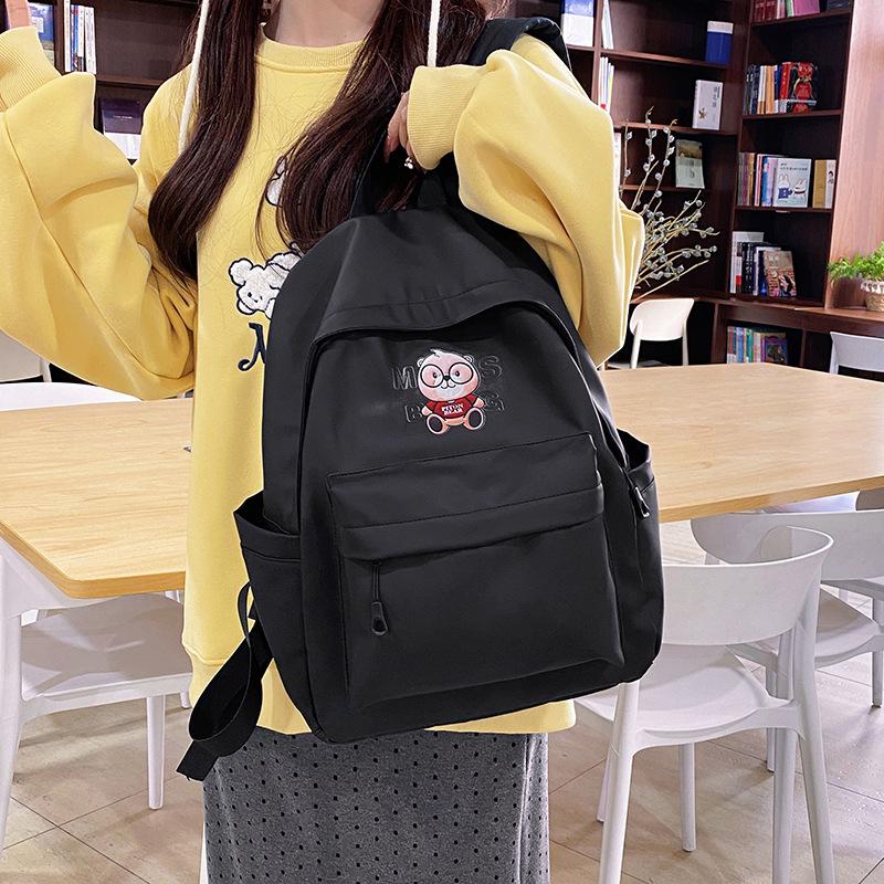 Schoolbag New 1011 Schoolbag Female Cute Bear Print Going Out Backpack Simple Casual College Student Large Capacity Backpack