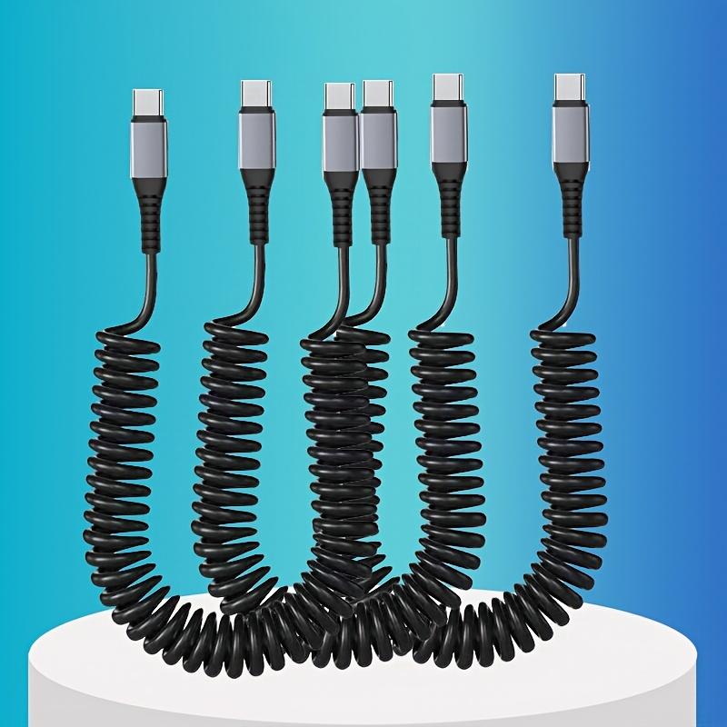 6A Super Fast Charging Type-C To Type-C PD Fast Charging Cable Spring Retractable Mobile Phone Navigation Car Data Car Anti-Freeze Charging Cable
