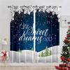 Home Decor Christmas Curtains Snowflake Bells Santa Claus Christmas Tree Curtain Fit Window Decor Bedroom Living Room 2 Pcs