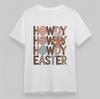 Women's Comfy T-Shirt Howdy Easter Print Tee Short Plus Size Cotton Tee White