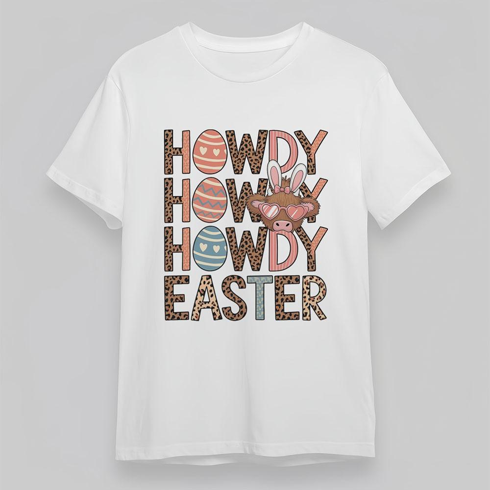 

Women s Comfy T-Shirt Howdy Easter Print Tee Short Plus Size Cotton Tee White 2XL