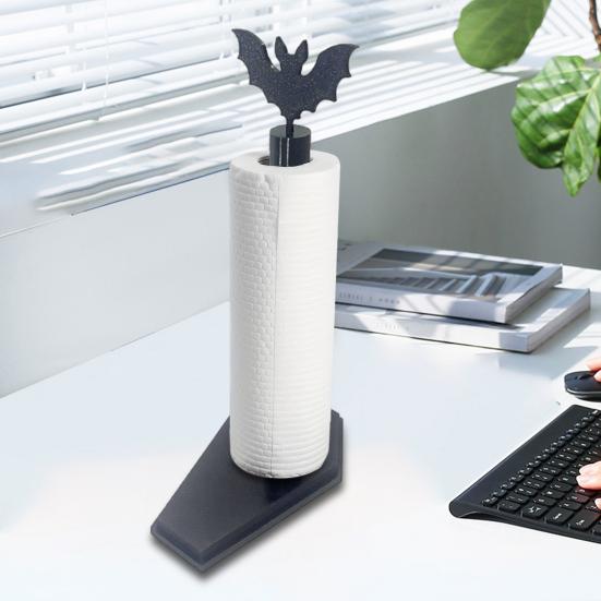 Halloween Tissue Holder Roll Paper Stand Realistic Bat Design Easy To Install Paper Rack Kitchen Bathroom Decoration