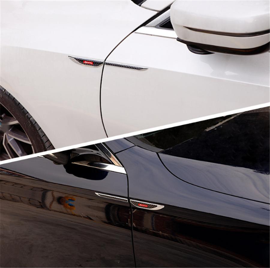 Universal Pair aluminium alloy + Real Carbon Fiber Car Side Body Fender Trims De
