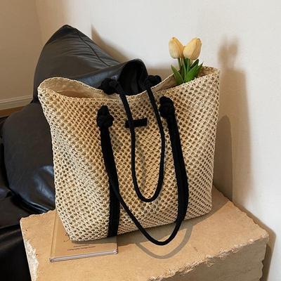 2026 Women's Large Capacity Woven Straw Tote - Spring Summer Beach Vacation Shoulder Bag