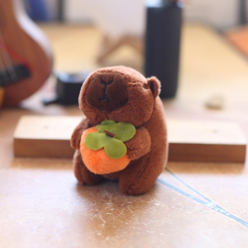 Adorable Cute Capybara Plush Keychain Stuffed Toy With Soft Short Fur Design