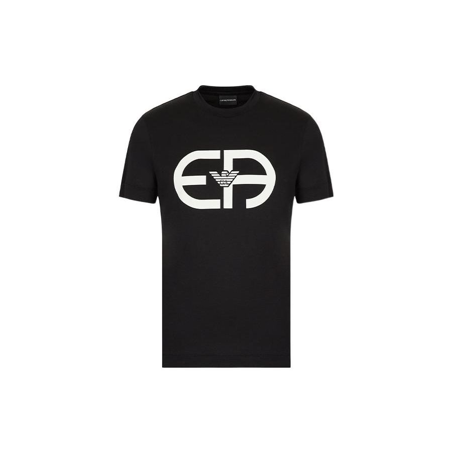 Emporio Armani R-Eacreate Логотип SS22 Футболка Мужские Топы Черный 3L1TFB-1JUVZ-0999 XS