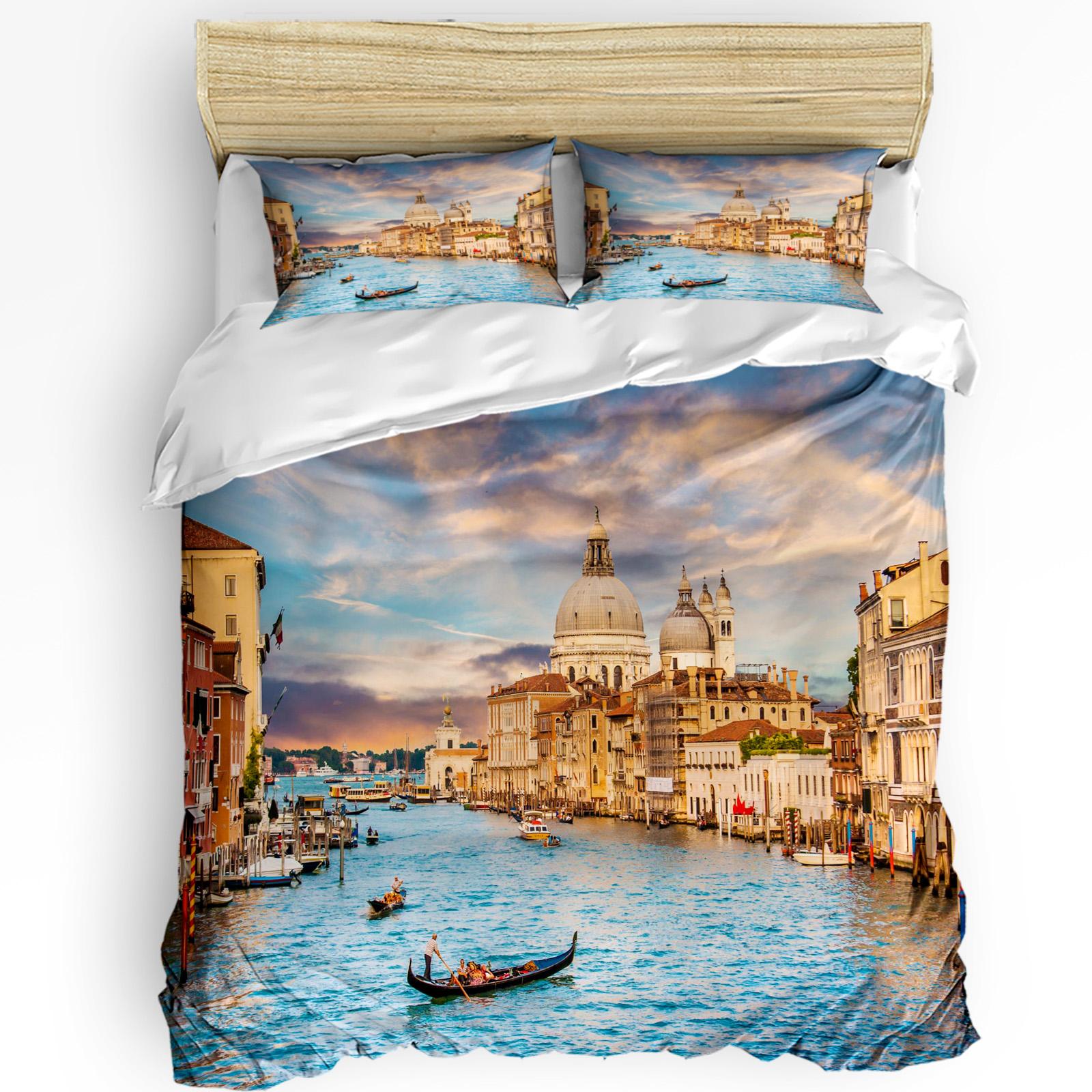 

Comforter Sea Sailing Boat Blue Sky White Clouds 3Pcs Bedding Set For Bedroom Double Bed Home Textile Comforter (quilt)-EU Single(135*200cm)3pcs