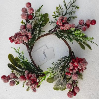 Artificial Christmas Wreath with Candle Garland Ring, Front Door for Wedding