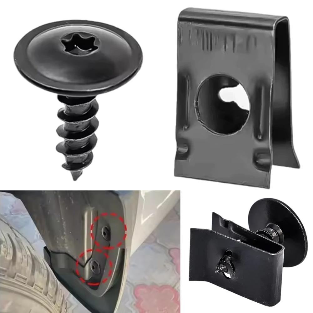 Bilsjälvskruvande Fästelement 10 Set Auto Metall U-formade Distanser Självskruvande Skruvar Kit Bil Motorcykel Modifiering Tillbehör