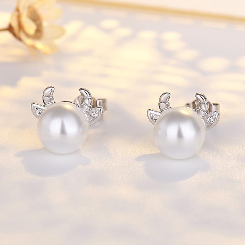 

Новое женское ожерелье из говядины с серьгами-гвоздиками из жемчуга, комплект ювелирных изделий, простой и роскошный