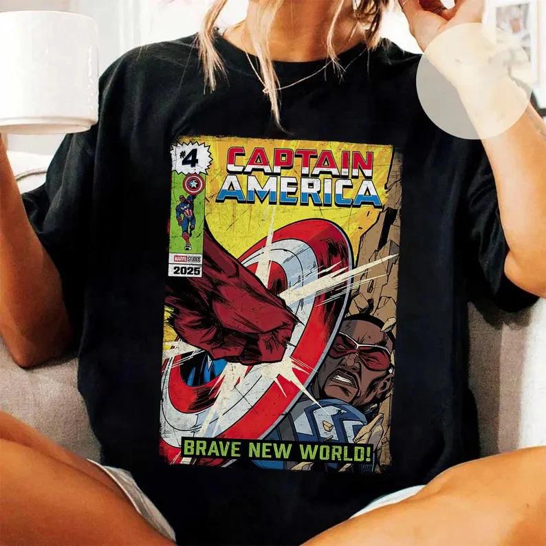Captain America Brave New World Poster Tshirt S