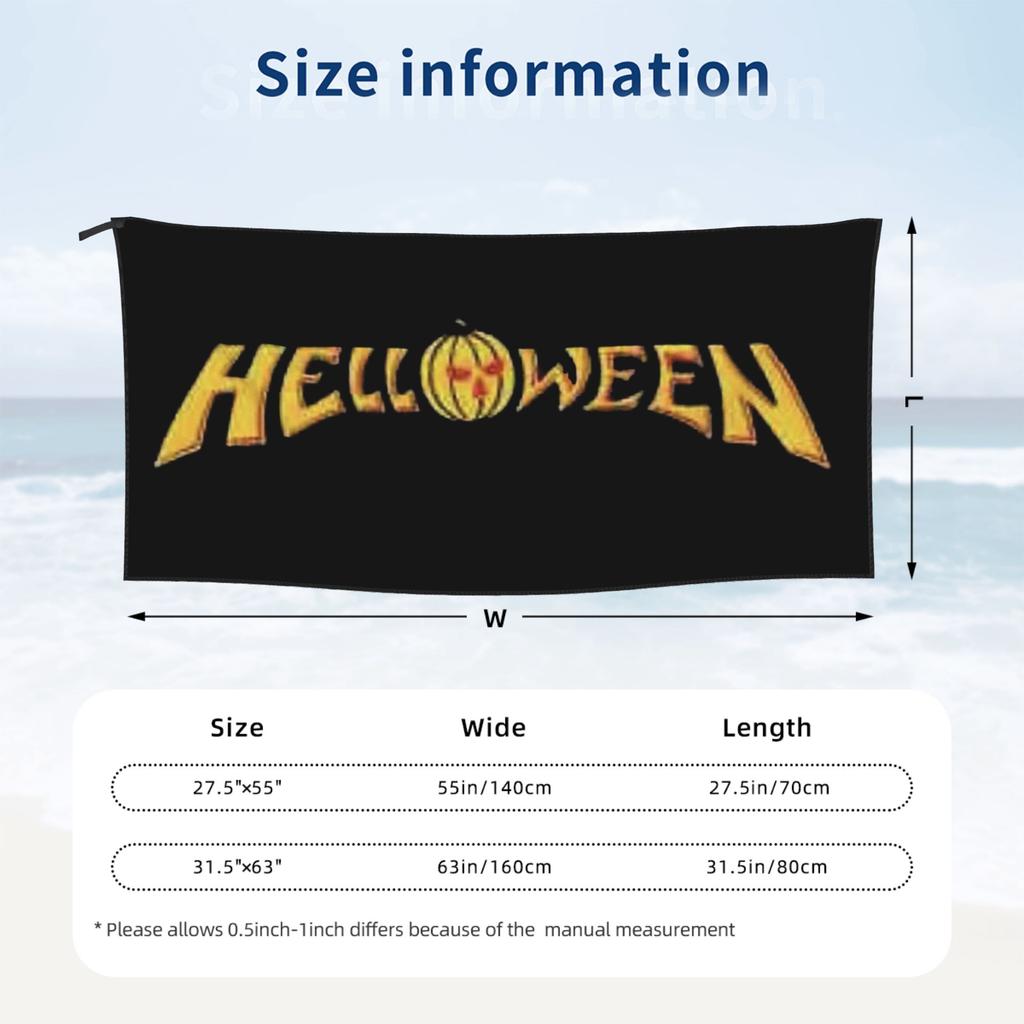 Helloween Rock Band Beach Towel Soft Microfiber Quick Dry Absorbent Quick Towels For Bath