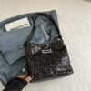 Trendy Sequin Bucket Bag Versatile Shoulder Bag For Women In Black Pink Silver Colors