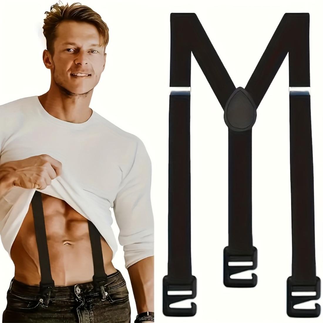 

2-Pack Men s Black Polyester Suspenders, Adjustable Elastic Straps with Plastic Buckles, Comfortable & Durable 2pcs black