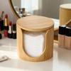 Bamboo Wood Face Pads Storage Box Cotton Round Holder Makeup Cotton Pads Storage Makeup Remover Towel Holder