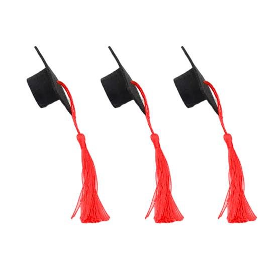 Mini Felt Graduation Cap Tassel Set DIY Party Decor for Bottles Cupcakes Cake Toppers Wine Bottle Accessories for Graduation Ceremony Photo Props
