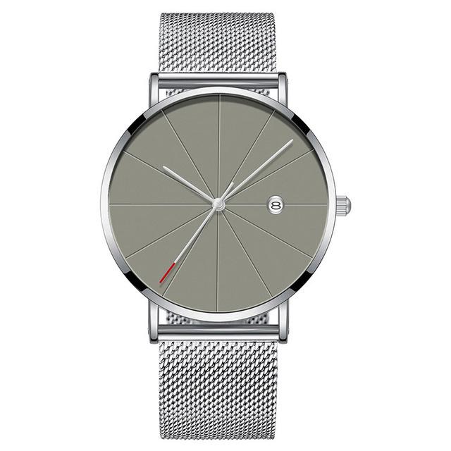 Men's Ultra-Thin Wormhole Concept Quartz Watch with Mesh Band
