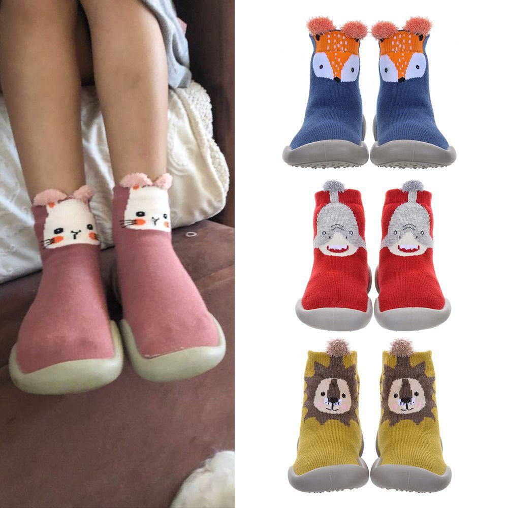 Cartoons Plush Sleep Bed Sock Baby Toddler Socks Floor Sox Anti-slip Slippers Coral Fleece Sock