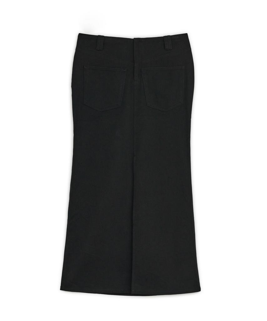 Sunburn Project Double Pocket Cotton Maxi Skirt, Black