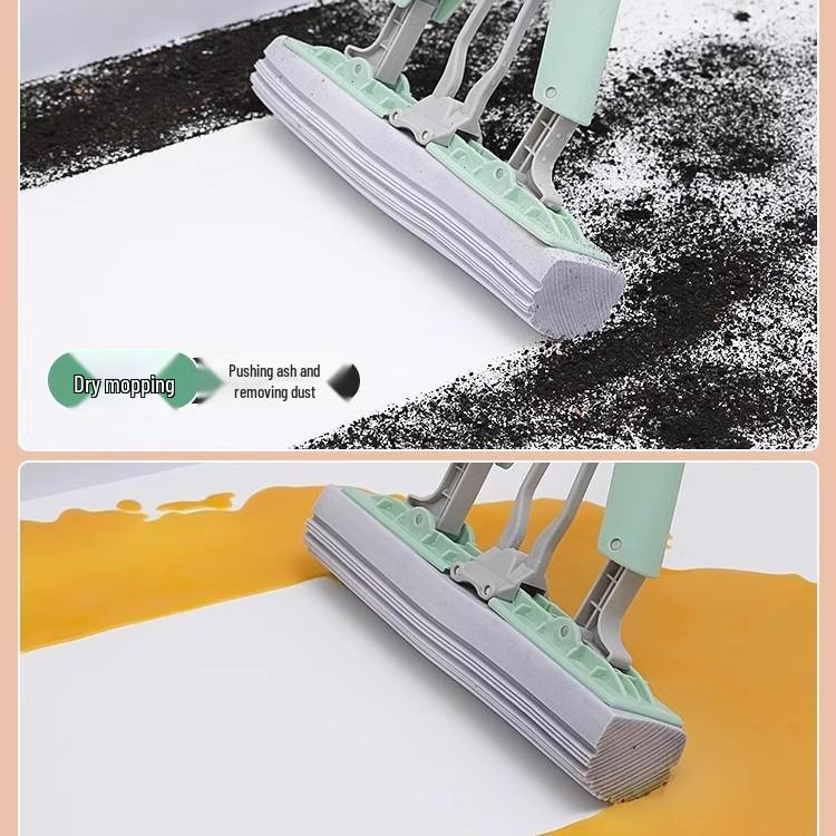 Foldable Sponge Mop Replacement - Squeeze & Absorbent PVA Head for Household Cleaning.